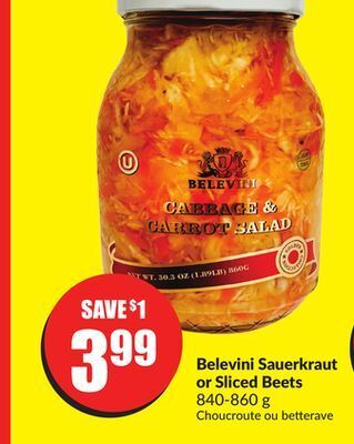 Chalo FreshCo Belevini sauerkraut or sliced beets 840-860 g offer