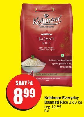 FreshCo Kohinoor everyday basmati rice 3.63 kg offer