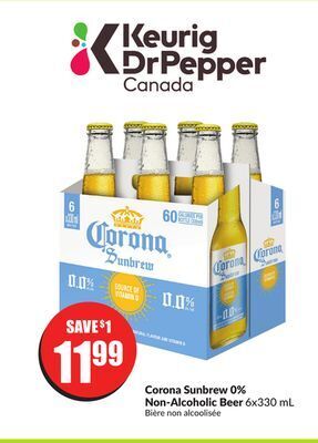 FreshCo Corona sunbrew 0% non-alcoholic beer 6x330 ml offer
