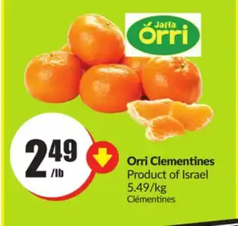 FreshCo Orri clementines product of israel 5.49/kg offer