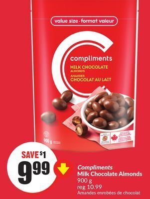 FreshCo Compliments milk chocolate almonds 900 g offer
