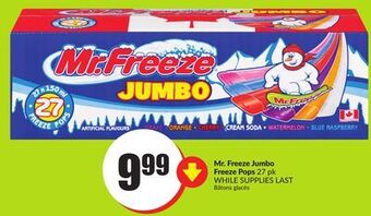 FreshCo Mr. freeze jumbo freeze pops 27 pk offer