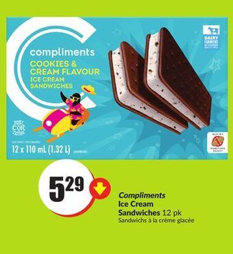 FreshCo Compliments ice cream sandwiches 12 pk offer