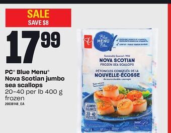 Zehrs Markets Pc® blue menu nova scotian jumbo sea scallops, 20-40 per lb 400 g offer