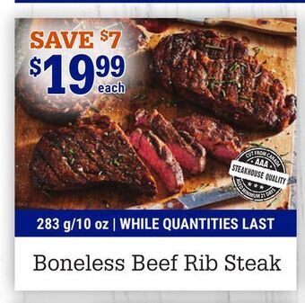 M & M Food Market Boneless beef rib steak offer