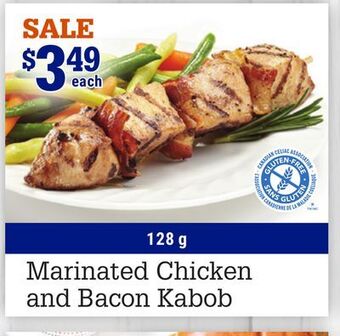 M & M Food Market Marinated chicken and bacon kabob offer
