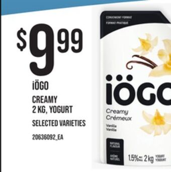 Zehrs Markets Iögo creamy 2 kg, yogurt offer