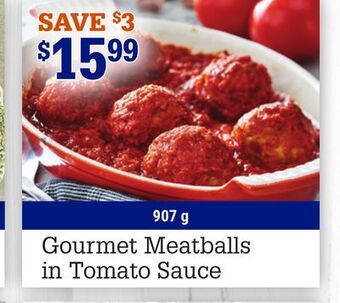 M & M Food Market Gourmet meatballs in tomato sauce offer