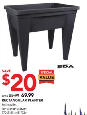 RONA Eda rectangular planter 30 x 21.8 x 26.4 offer