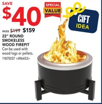 RONA 22 round smokeless wood firepit offer