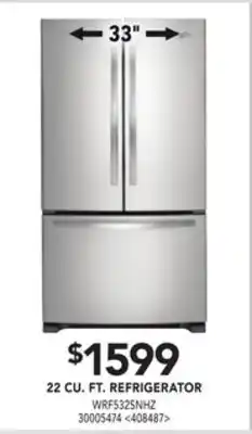 RONA Whirlpool 22 cu. ft. refrigerator, 33 offer