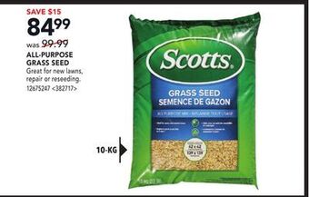 RONA Scotts all-purpose grass seed offer