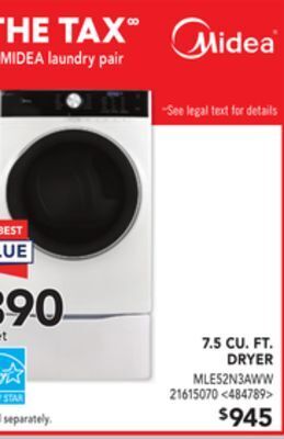 RONA Midea 7.5 cu. ft. dryer offer