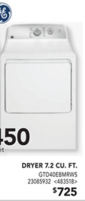 RONA Ge dryer 7.2-cu ft offer
