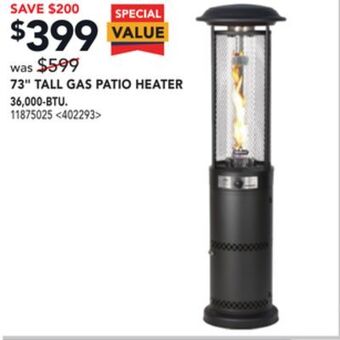RONA Style selections 73 tall gas patio heater offer