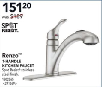 RONA Moen renzo 1-handle kitchen faucet offer