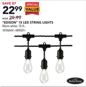 RONA Harbor breeze edison 15 led string lights offer