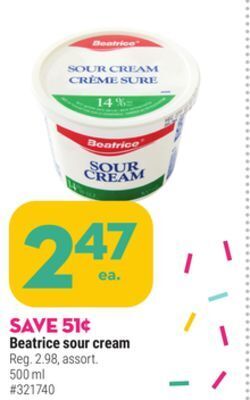 Giant Tiger Beatrice sour cream offer