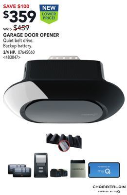 RONA Chamberlain garage door opener, 3/4 hp offer