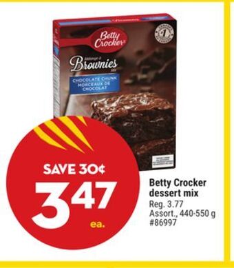 Giant Tiger Betty crocker dessert mix offer