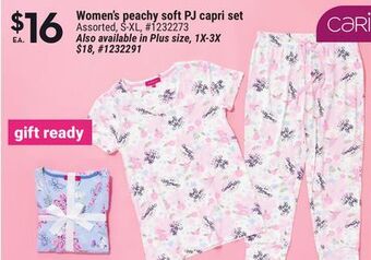 Giant Tiger Women's peachy soft pj capri set offer
