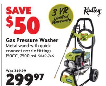 Home Hardware Gas pressure washer offer