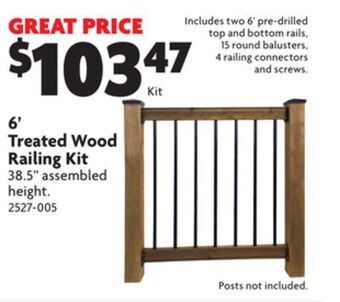 Home Hardware 6' treated wood railing kit offer