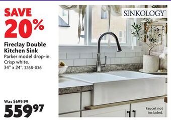 Home Hardware Fireclay double kitchen sink offer