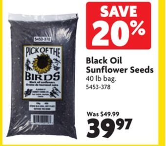 Home Hardware Black oil sunflower seeds offer