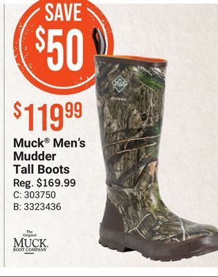 Bass Pro Muck® men's mudder tall boots offer