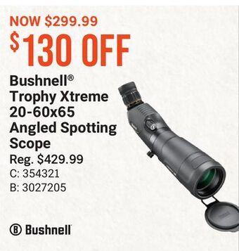 Bass Pro Bushnell® trophy xtreme 20-60x65 angled spotting scope offer