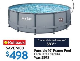 Walmart Funsicle 16' frame pool offer
