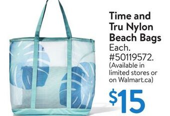 Walmart Time and tru nylon beach bags offer