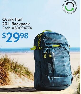 Walmart Ozark trail 20 l backpack offer