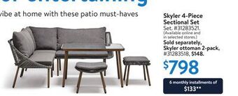Walmart Skyler 4-piece sectional set offer