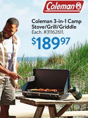 Walmart Coleman 3-in-1 camp stove/grill/griddle offer