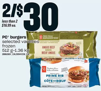 Loblaws Pc burgers offer