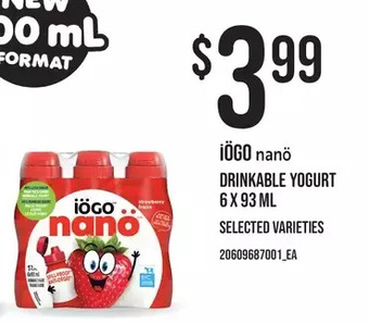 Loblaws Iogo nano drinkable yogurt offer