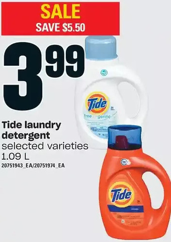Loblaws Tide laundry detergent offer