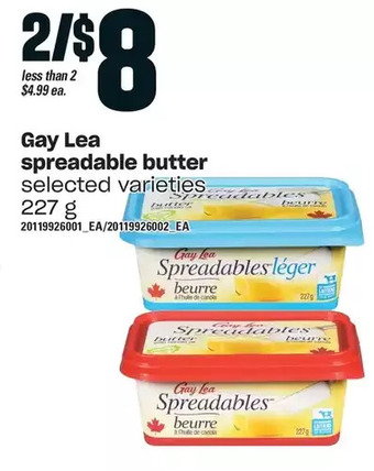 Loblaws Gay lea spreadable butter offer