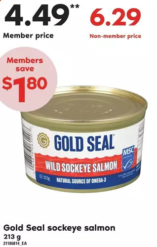 Loblaws Gold seal sockeye salmon offer