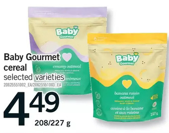 Fortinos Baby gourmet cereal offer
