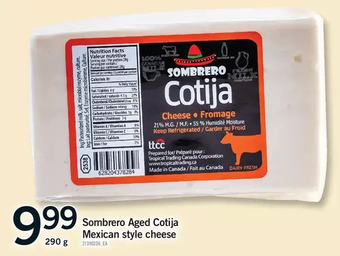 Fortinos Sombreno aged cotija mecxican style cheese offer