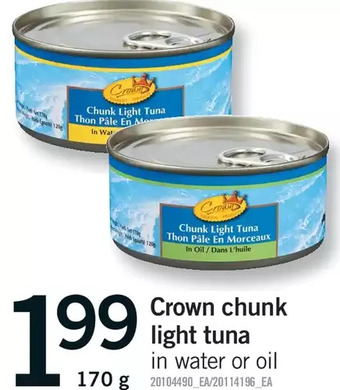 Fortinos Crown chunk light tuna offer