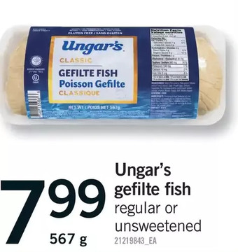 Fortinos Ungar's gefilte fish offer