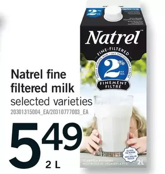 Fortinos Natrel fine filtered milk offer