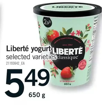 Fortinos Liberte yogurt offer