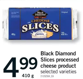 Fortinos Black diamond slices processed cheese product offer