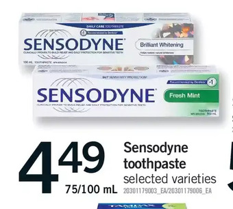 Fortinos Sensodyne toothpaste offer