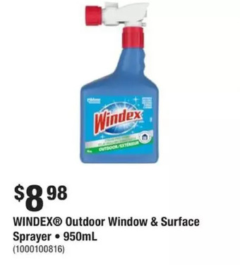 Home Depot Windex outdoor glass, window, and patio cleaner, 950 ml offer